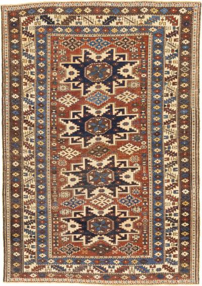 Antique Caucasian Lezgi Rug 37 x 52 