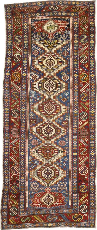Antique Caucasian Shirvan Rug 3 9 x 8 11 