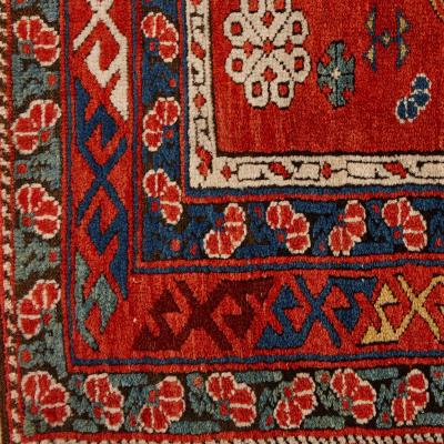 Antique Caucasian hand woven wool rug