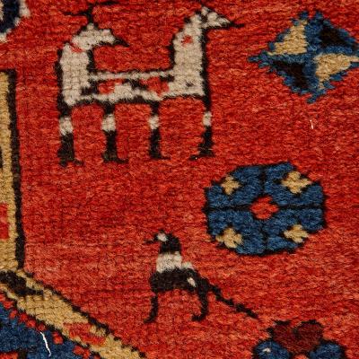 Antique Caucasian hand woven wool rug