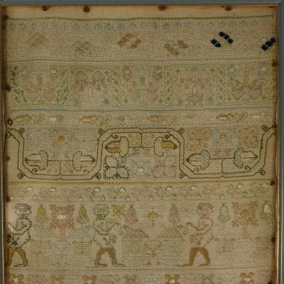 Antique Charles II Band Sampler 1672 by E Y