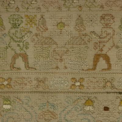 Antique Charles II Band Sampler 1672 by E Y
