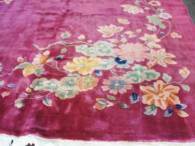 Antique Chinese Art Deco Carpet 86 x 118 Amazing color