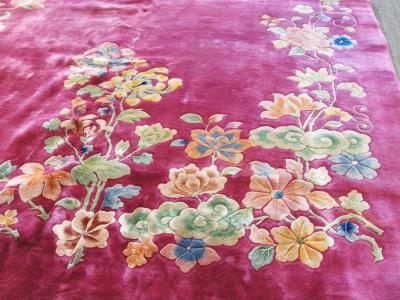 Antique Chinese Art Deco Carpet 86 x 118 Amazing color