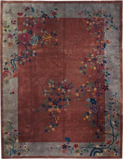 Antique Chinese Art Deco Rug 9 x 12 