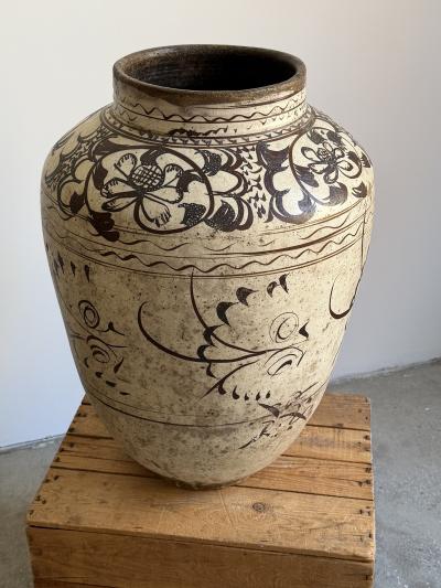 Antique Chinese Cizhou Style Pottery Jar Ming Dynasty Period