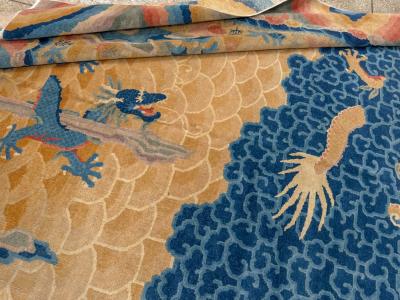 Antique Chinese Dragon Peking Room Size Carpet