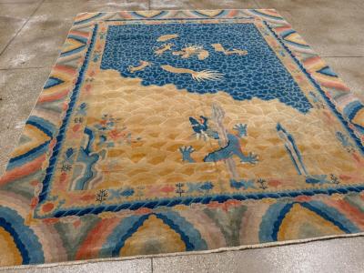 Antique Chinese Dragon Peking Room Size Carpet