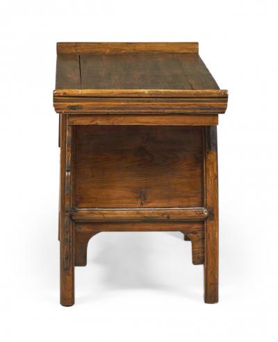 Antique Chinese Elm and Bronze Altar Table