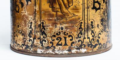 Antique Chinese Export Golden Tea Tin Lamp