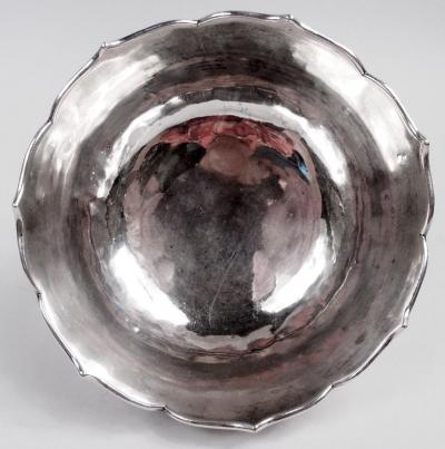 Antique Chinese Export Silver Blossom Butterfly Bowl