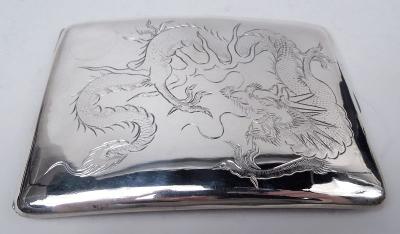 Antique Chinese Export Silver Cigarette Case