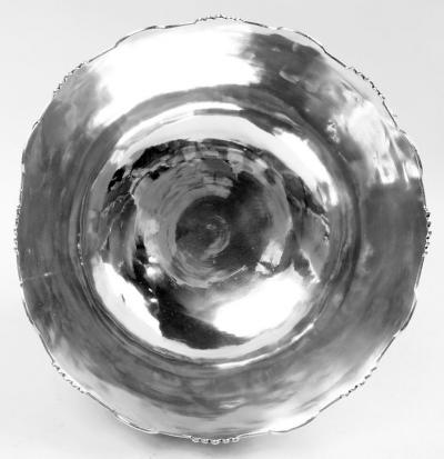 Antique Chinese Export Silver Dragon Centerpiece Bowl on Stand