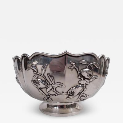 Antique Chinese Export Silver Fruiting Branch Bowl
