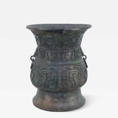 Antique Chinese Han Dynasty Style Bronze Ritual Urn
