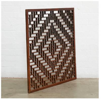 Antique Chinese Hardwood Fretwork Grill