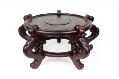 Antique Chinese Mahogany Flower Vase Base Stand