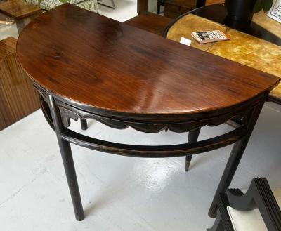 Antique Chinese Ming Style Demilune Console Table