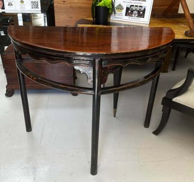 Antique Chinese Ming Style Demilune Console Table