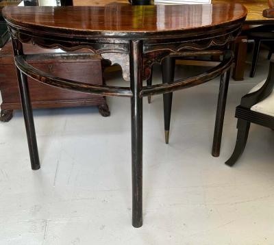 Antique Chinese Ming Style Demilune Console Table