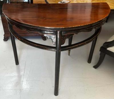 Antique Chinese Ming Style Demilune Console Table