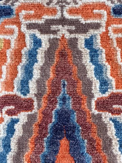 Antique Chinese Ningxia Tibetan Dragon Pillar Rug Qing Dynasty