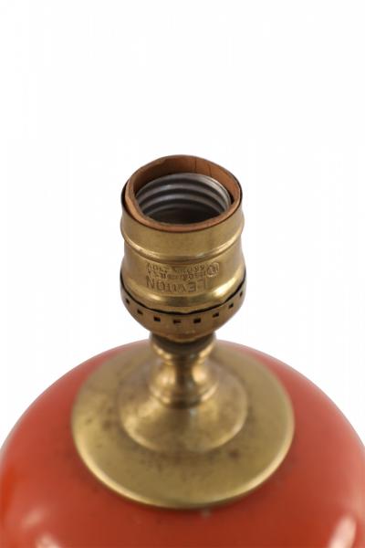 Antique Chinese Orange and Gold Bouquet Design Porcelain Table Lamp