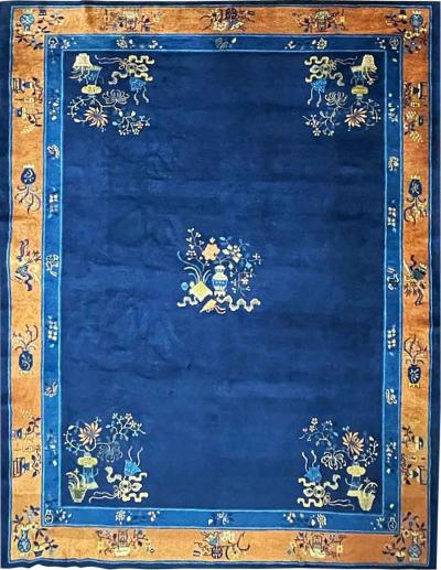 Antique Chinese Peking Art Deco Carpet C 1910