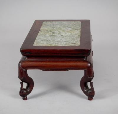 Antique Chinese Rosewood Marble Inset Low Stand