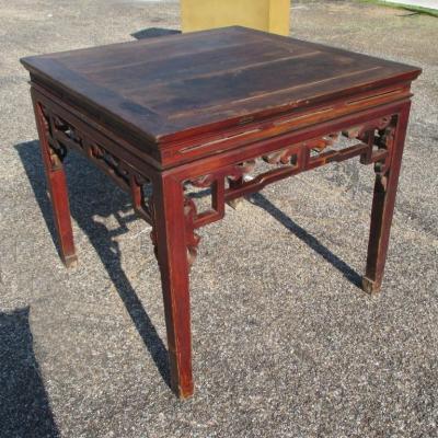 Antique Chinese Wood Ba Xian Eight Immortals Dining Table
