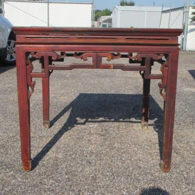 Antique Chinese Wood Ba Xian Eight Immortals Dining Table