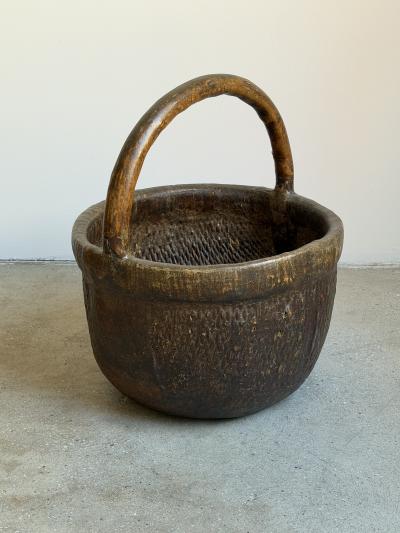 Antique Chinese Woven Reed Gathering Basket