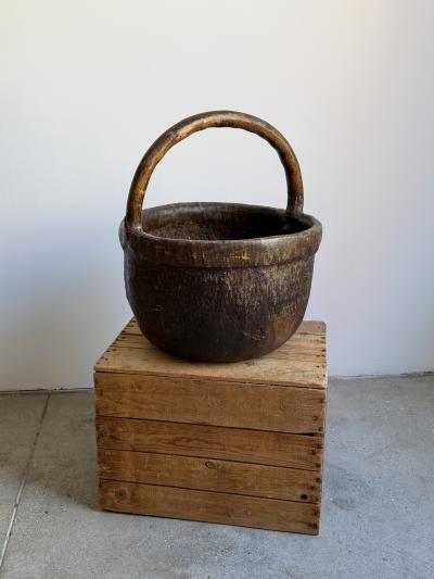 Antique Chinese Woven Reed Gathering Basket