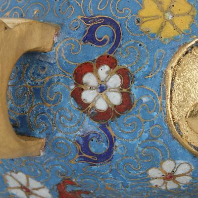 Antique Chinese ormolu and cloisonn enamel vase for the Islamic market