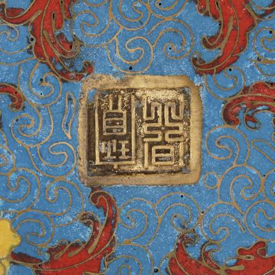 Antique Chinese ormolu and cloisonn enamel vase for the Islamic market