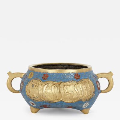 Antique Chinese ormolu and cloisonn enamel vase for the Islamic market