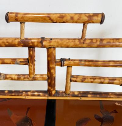 Antique Chinoiserie English Tortoiseshell Bamboo Etagere Display