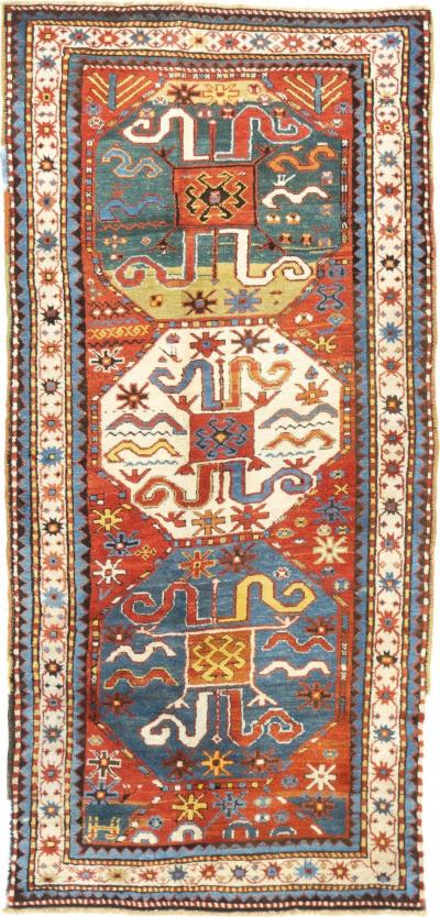Antique Cloudband Kazak Rug 3 9 x 7 9 