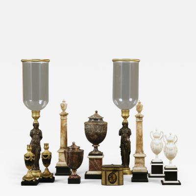 Antique Collection of 18th and 19th Century Marble and Bronze Objects