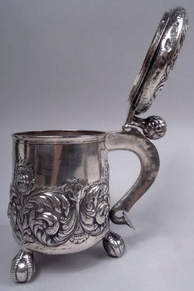 Antique Danish Baroque Classical Silver Tankard