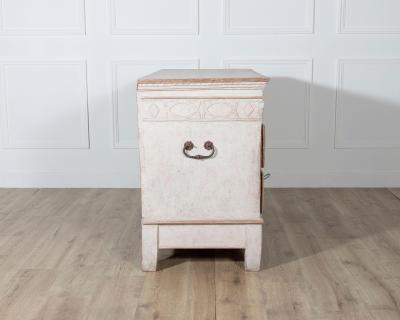 Antique Danish Painted Chest of Drawers in Antique White Early 19th Century