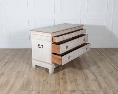 Antique Danish Painted Chest of Drawers in Antique White Early 19th Century