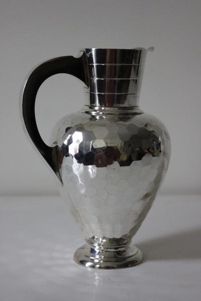Antique Danish Silver Pitcher with Engraved Handle
