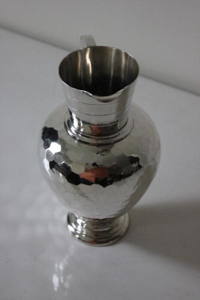 Antique Danish Silver Pitcher with Engraved Handle