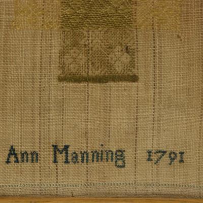 Antique Darning Sampler 1791 by Ann Manning