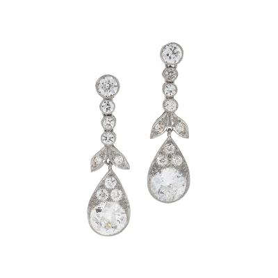 Antique Diamond Drop Earrings