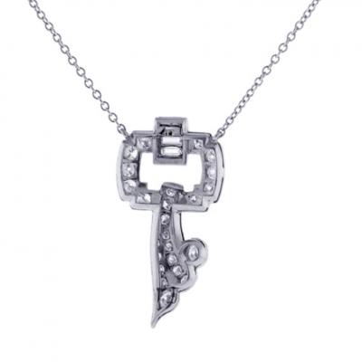 Antique Diamond Key Pendant