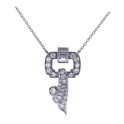 Antique Diamond Key Pendant