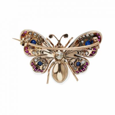Antique Diamond Pearl and Gem set Butterfly Brooch