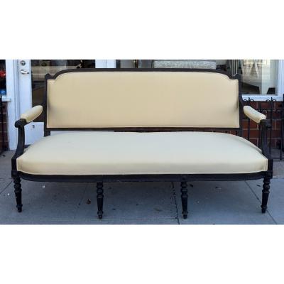 Antique Directoire Sofa Settee W Nancy Corzine Yellow Upholstery